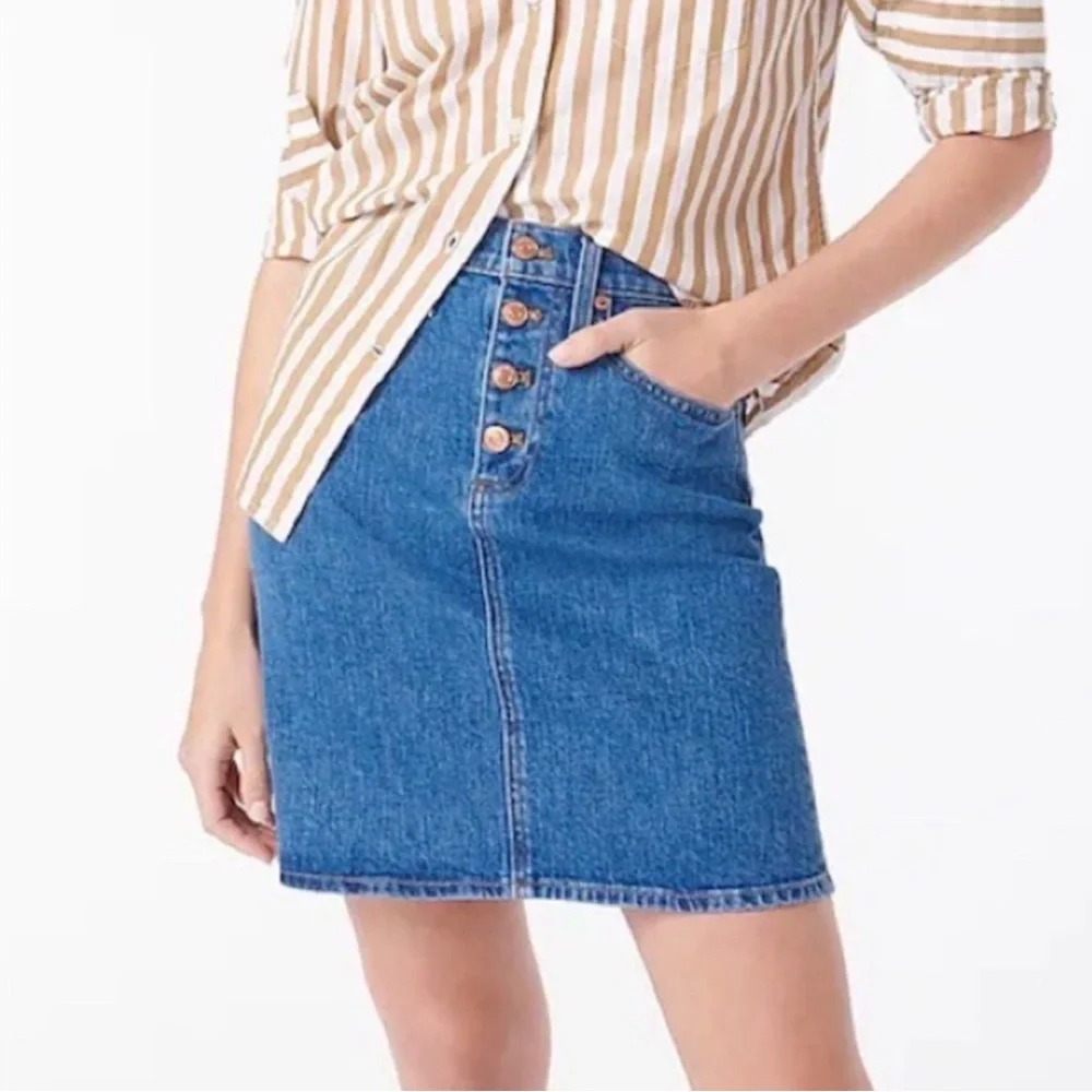 J. Crew Button Fly Denim Mini Skirt NWT Size 25